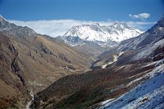 16 Tengboche - Valley Toward Dingboche With Nuptse, Everest, Lhotse From Hill Behind Tengboche